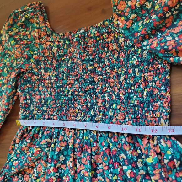 Crewcuts Girls Floral Smocked Long Sleeve Dress - Size 10 | Boho Fit & Flare Sty - Picture 10 of 10